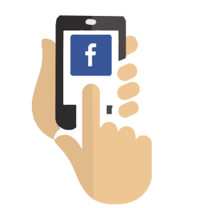 Facebook icon on mobile phone